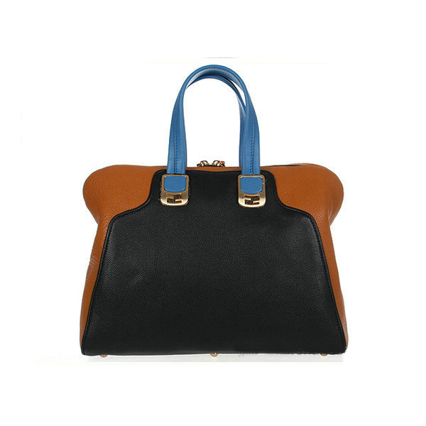 F8812 Fendi Chameleon Grande Vitello Zip Top Tote Bag F8812 Blac